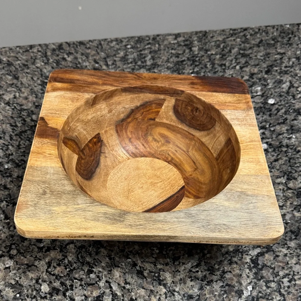 Rustic farmhouse 12” Wooden Bowl